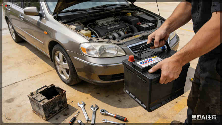 招远汽车换电瓶电话【案例】